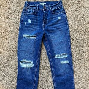 Distressed Blue Denim Jeans